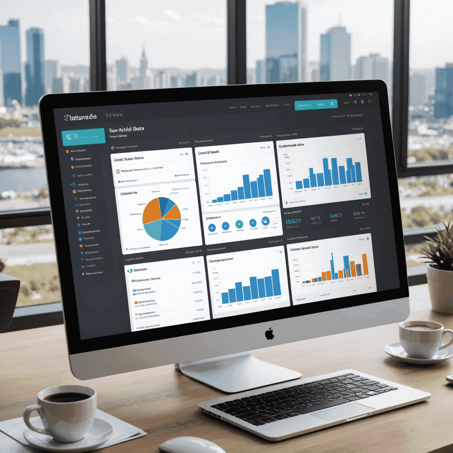 Dashboard-Ansicht des aktualisierten CRM-Systems mit neuen Funktionen wie verbesserte Kundenübersicht, Aufgabenverwaltung und Datenanalyse-Tools