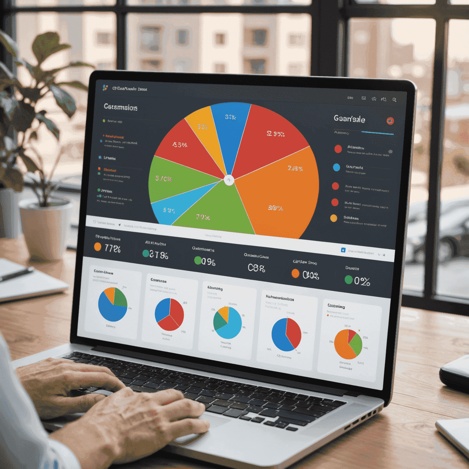 Ein Dashboard eines CRM-Systems, das verschiedene Kundeninteraktionen und Verkaufspipelines anzeigt