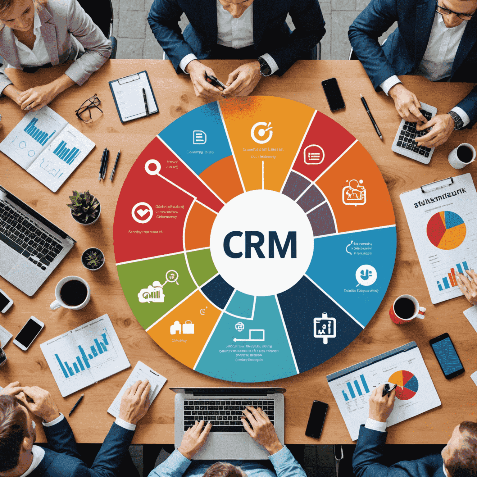 Grafik zeigt moderne CRM-Technologien und Trends für kleine Teams in Deutschland