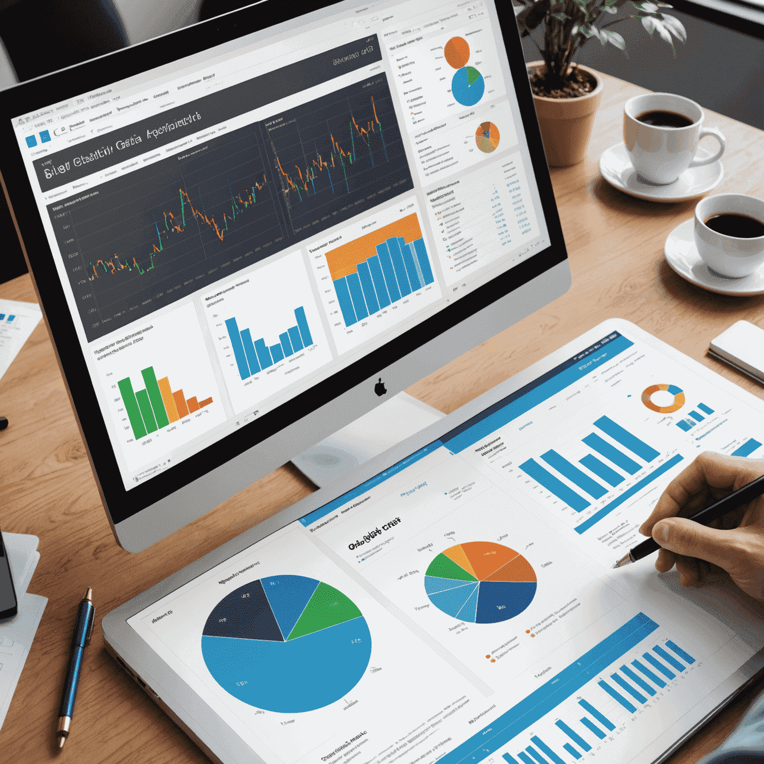 Grafische Darstellung der neuen Datenanalyse-Tools mit Diagrammen, Tabellen und einem benutzerfreundlichen Interface